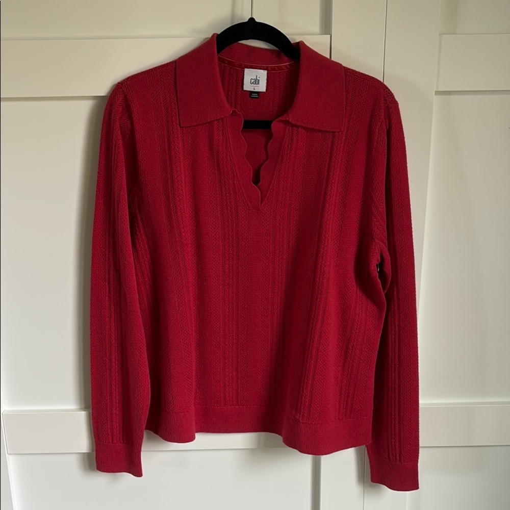 CAbi Red V-Neck Sweater